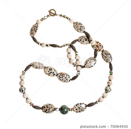handcrafted necklace from aplite gems isolated 70064930