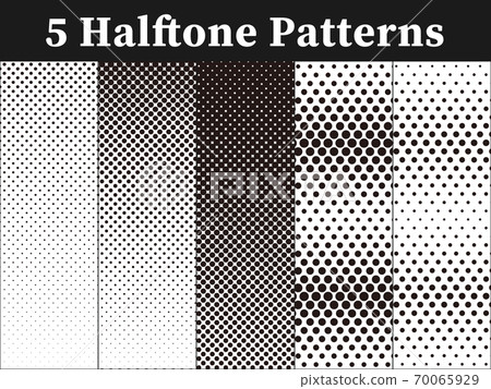 Halftone pattern 5 types set - Stock Illustration [70065929] - PIXTA