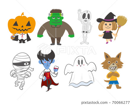 Assorted Halloween illustrations 70066277
