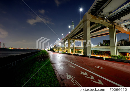 Kasai Junction Metropolitan Expressway Bayshore Line Arakawa Kawaguchi Bridge Night View Kasai Junction Metropolitan Expressway Bayshore Line Arakawa Kawaguchi Bridge Night View 70066650