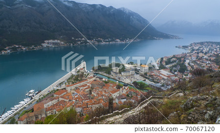 The cityscape of Kotor and the Bay of Kotor seen from the hill / Kotor, Montenegro The cityscape of Kotor and the Bay of Kotor seen from the hill / Kotor, Montenegro 70067120