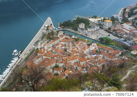 The cityscape of Kotor and the Bay of Kotor seen from the hill / Kotor, Montenegro 70067124