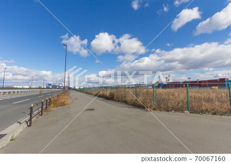 夢島-從夢島東1附近的交叉口沿著縣道往夢Yu大橋-2019年1月 70067160