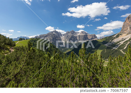 Beautiful view of the Italian Dolomites. Italian Alps, Colfosco - Alta Badia. 70067597