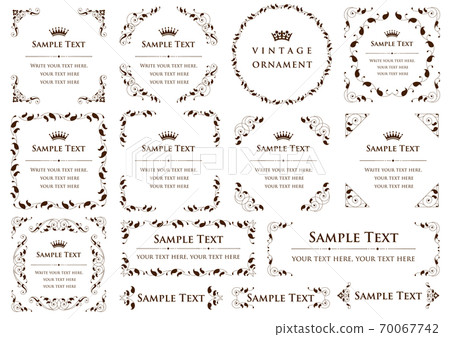 復古飾品套。邊框,框架。 復古飾品套。邊框,框架。 70067742