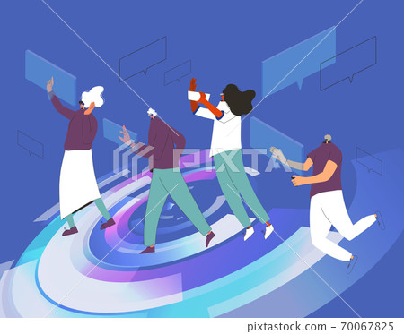 People with vr glasses. Vector virtual reality set People with vr glasses. Vector virtual reality set 70067825