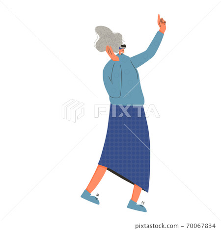 People with vr glasses. Vector virtual reality set 70067834