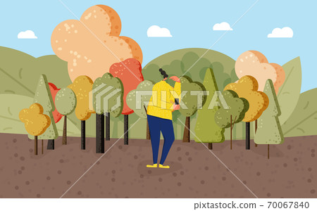 Pensive man. Tnink about some things Vector people 70067840