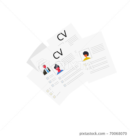 Job search concept. CV set. Vector flat illustration. 70068070