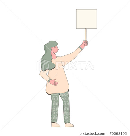 Protest. Group of men and women with banners. Protest. Group of men and women with banners. 70068193