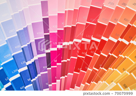 Color wheel background. Closeup of palette for choosing paint tone. 70070999