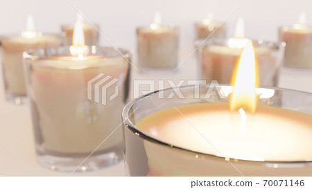 很多蠟燭，3d渲染 70071146