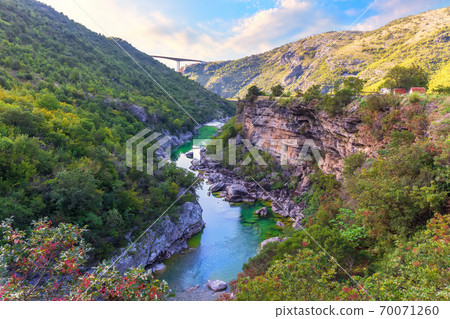 Moracha River Canyon, beautiful view in Montenegro 70071260