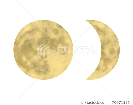 Full moon and crescent moon 70071555