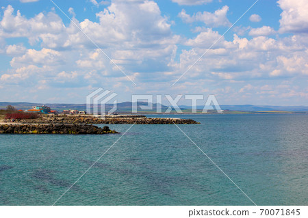 Beautiful sea view in Pomorie, Bulgaria Beautiful sea view in Pomorie, Bulgaria 70071845