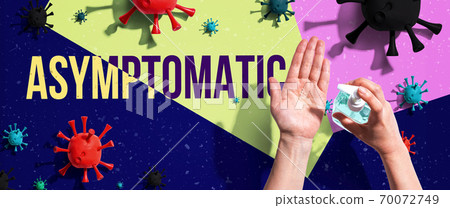 Asymptomatic theme with person washing their hands 70072749