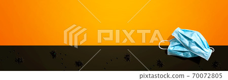 Facial masks with small black spiders 70072805