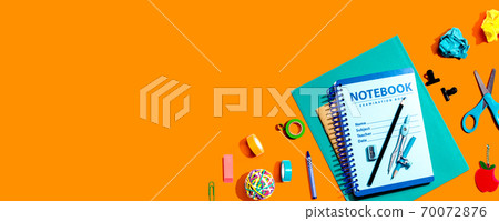 Notebooks with school supplies 70072876