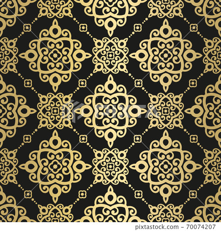 Vintage seamless pattern with ornamental stripes. Vintage seamless pattern with ornamental stripes. 70074207