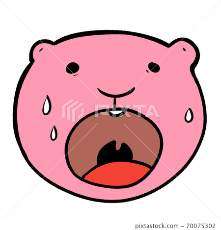 驚訝的張開嘴和驚訝的小老鼠正面（表情/表情） 70075302