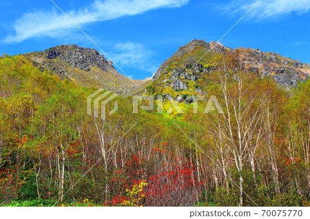 美麗的北阿爾卑斯山2010年部分：秋葉Yakidake 2010年部分：秋天的落葉和2010年北阿爾卑斯山 70075770