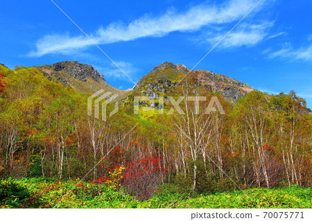 美麗的北阿爾卑斯山2010年部分：秋葉Yakidake 2010年部分：秋天的落葉和2010年北阿爾卑斯山 70075771