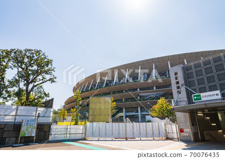Blue sky and New National Stadium 70076435