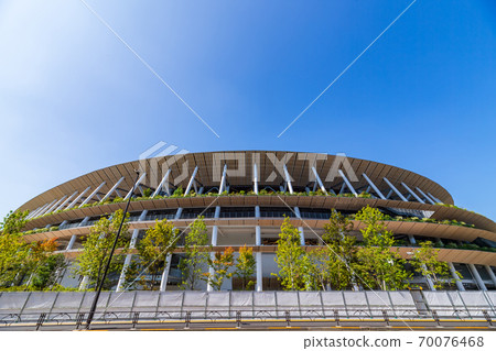 Blue sky and New National Stadium 70076468