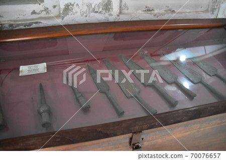 Dhaka, Bangladesh Exhibits in the Lalbagh Fort Museum, an unfinished castle ruin Old weapons and armor 70076657