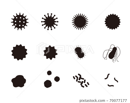 Virus silhouette material black 70077177