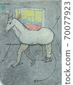 Horse (transparent watercolor, ink) 70077923