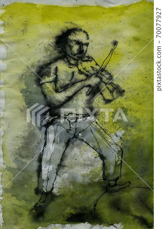 Male (transparent watercolor, ink) 70077927