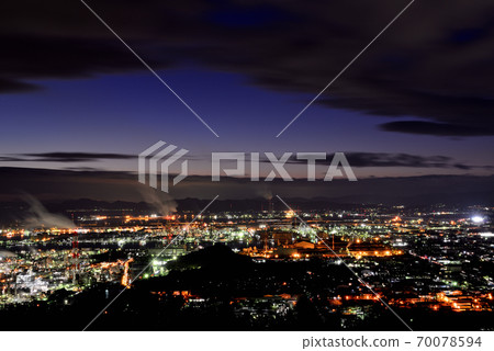 Kurashiki City, Okayama Prefecture Mizushima Complex Factory Night View 70078594