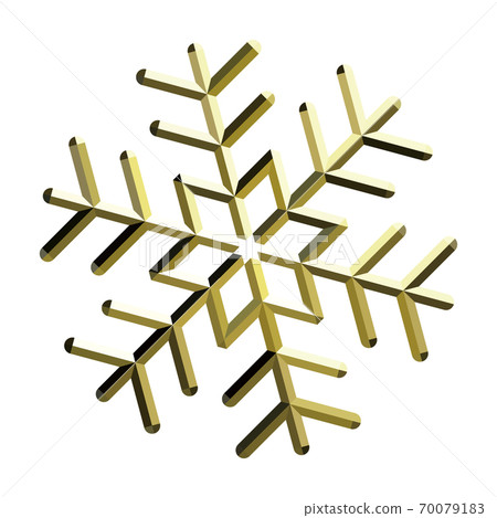 Vector illustration of three-dimensional snowflake gold background transparent Vector illustration of three-dimensional snowflake gold background transparent 70079183
