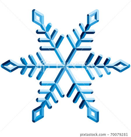 Vector illustration of three-dimensional snowflake blue background transparent Vector illustration of three-dimensional snowflake blue background transparent 70079281