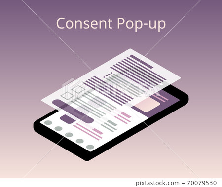 Consent Pop-up to give consent to compliance with GDPR or PDPA vector Consent Pop-up to give consent to compliance with GDPR or PDPA vector 70079530