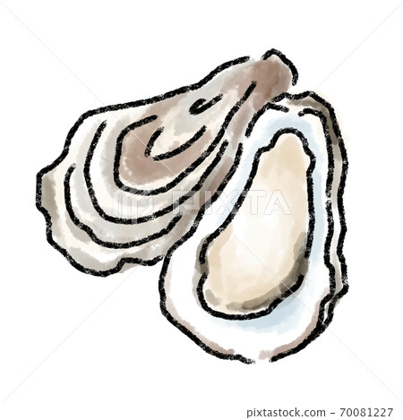 Oyster oyster watercolor hand-painted brush - Stock