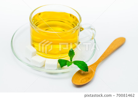 Stevia tea on white background 70081462