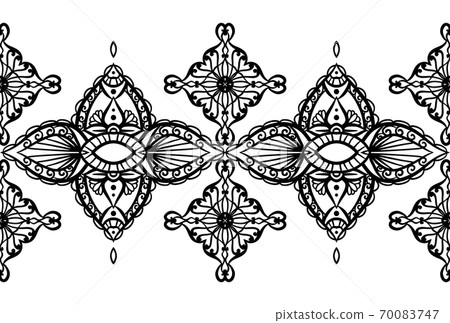 Seamless mehendi pattern. Vector border  70083747