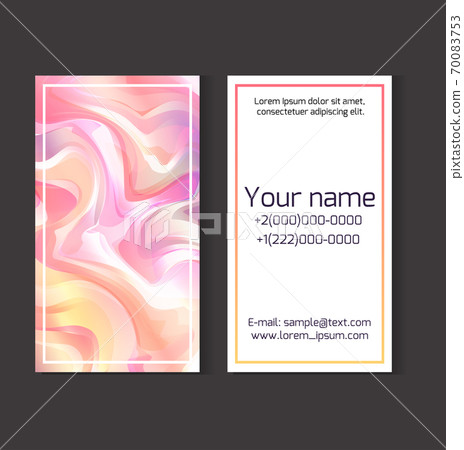 Template of two sided business card with a holographic background. Template of two sided business card with a holographic background. 70083753