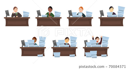 Set of different nationalities Workload workers in cartoon style. The object is separate from the background. Set of different nationalities Workload workers in cartoon style. The object is separate from the background. 70084371