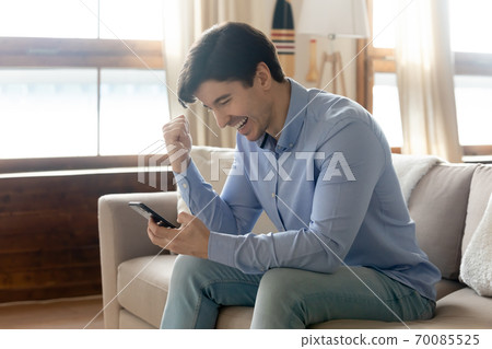 Excited student sharing news of enrolling in university by videocall 70085525