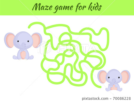 Funny maze or labyrinth game for kids. Help mother find path to baby. Education developing worksheet. Activity page. Cartoon elephant characters. Riddle for preschool. Color vector stock illustration. Funny maze or labyrinth game for kids. Help mother find path to baby. Education developing worksheet. Activity page. Cartoon elephant characters. Riddle for preschool. Color vector stock illustration. 70086228