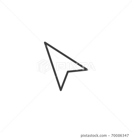 Triangle cursor click icon symbol. Premium quality isolated pointer element in trendy style. Stock vector illustration isolated on white background. 70086347