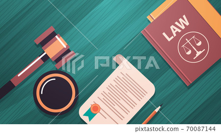 gavel and judge book on wooden table legal law advice and justice concept 70087144