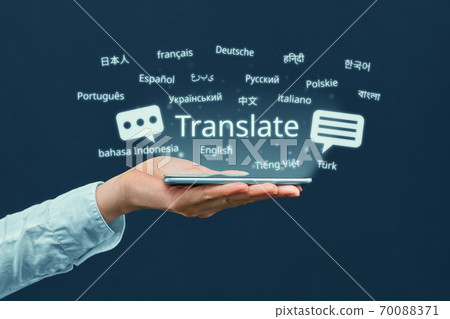 The concept of a program for translating in a smartphone from different languages 70088371