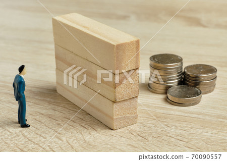 Bankruptcy and poverty concept with abstract personality and money 70090557