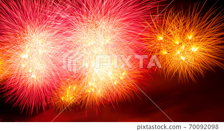 Firework festival, fireworks, New Years Day, music and celebration on the lake in Geneva, Switzerland background at night Firework festival, fireworks, New Years Day, music and celebration on the lake in Geneva, Switzerland background at night 70092098