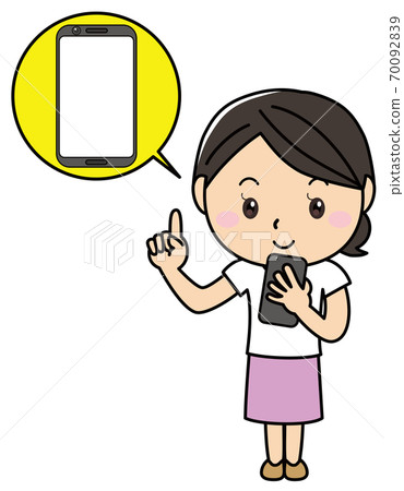 女孩04_01(一個帶著微笑和智能手機的女人) 女孩04_01(一個帶著微笑和智能手機的女人) 70092839