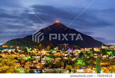 Niesen Mountain in Bernese Oberland, Switzerland as seen from Spiez 70093629